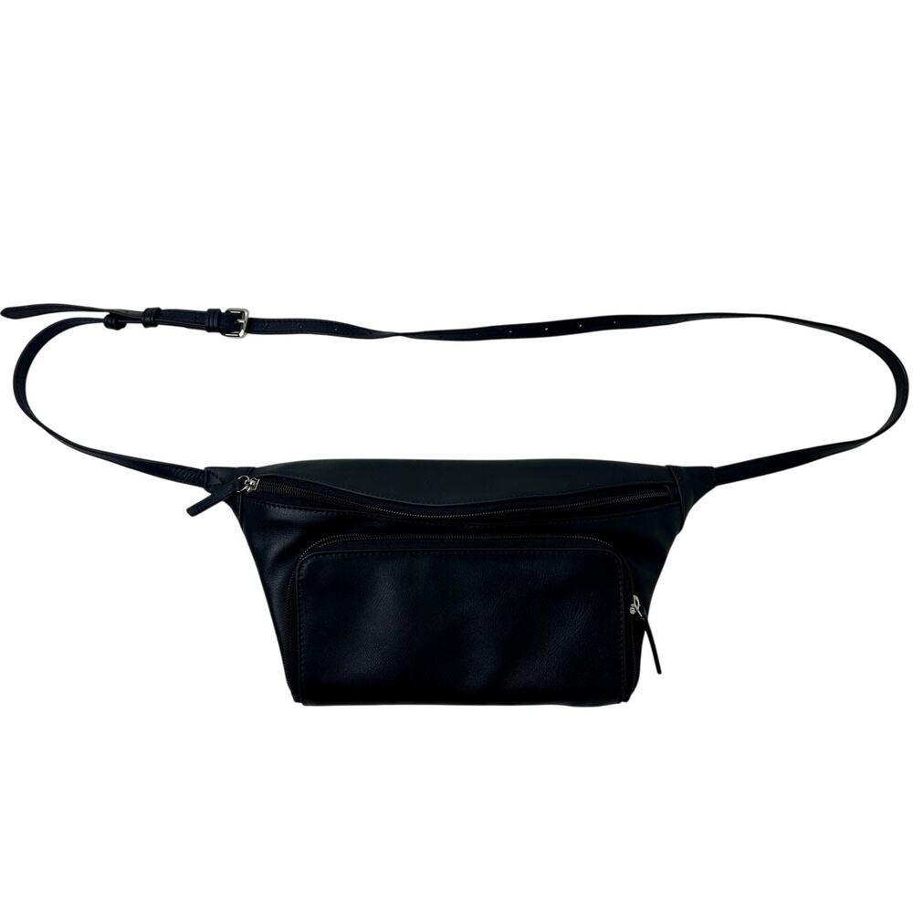 RED Genuine Leather Black Adjustable Body Bag